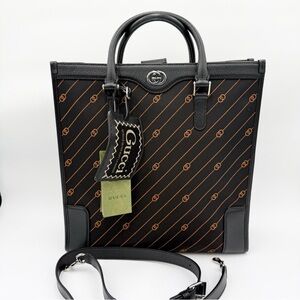 Gucci🔥NWT🔥Interlocking G Jacquard Tote with Strap & Luggage Tag, Unisex